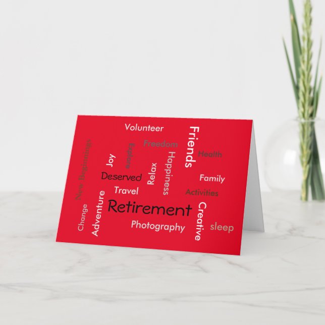 Retirement: customise words on card (Front)