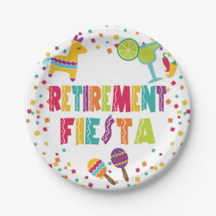Retirement Fiesta- Paper Plate - White
