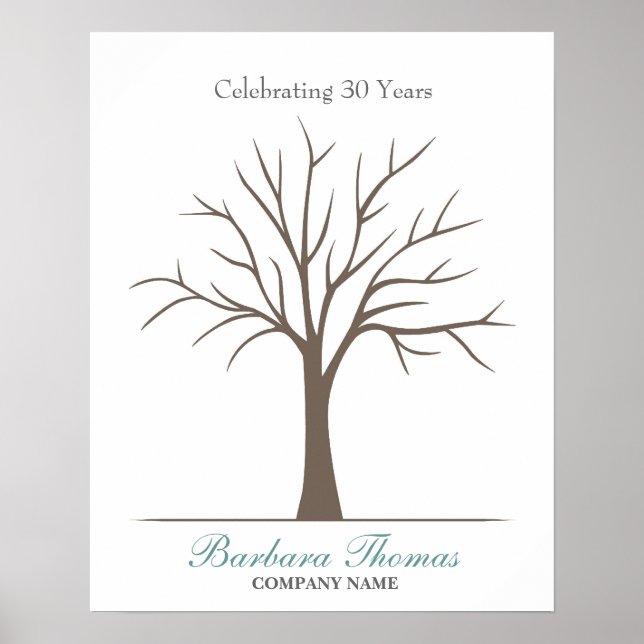 Retirement Fingerprint Tree Poster (Front)