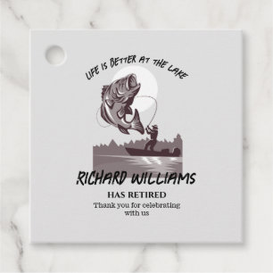 Retirement Fishing At the Lake Fisherman Vintage Favour Tags