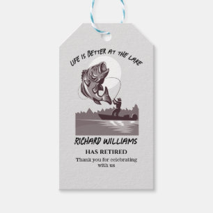 Retirement Fishing At the Lake Fisherman Vintage Gift Tags