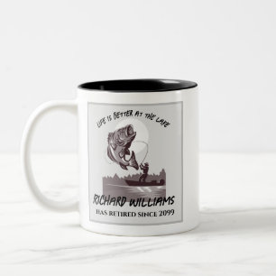 Retirement Fishing At the Lake Fisherman Vintage Two-Tone Coffee Mug