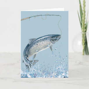 Retirement Fishing Pole and Fish Card