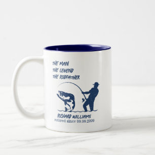 Retirement Fishing the Rodfather Big Fish Gift Two-Tone Coffee Mug
