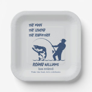 Retirement Fishing the Rodfather Big Fish Paper Plate
