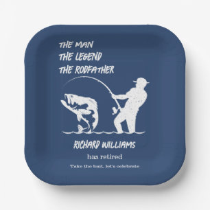 Retirement Fishing the Rodfather Big Fish  Paper Plate