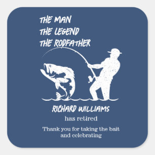 Retirement Fishing the Rodfather Big Fish  Square Sticker