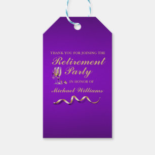 Retirement Formal Classic Champagne Glass Gift Tags