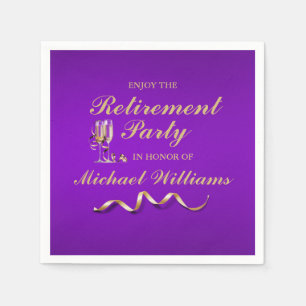 Retirement Formal Classic Champagne Glass Napkin