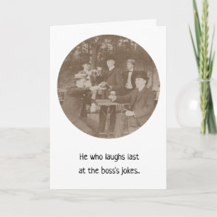 Retirement funny congratulations toast boss's joke card