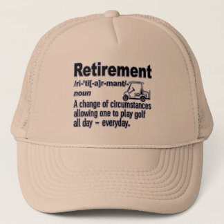 Retirement funny definition for golfing fan trucker hat