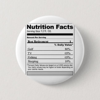 Retirement Funny Nutrition label 6 Cm Round Badge