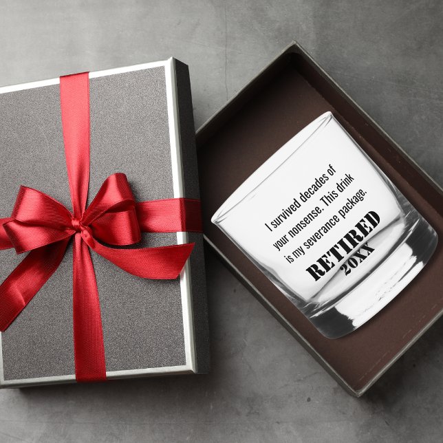 Retirement Funny Quote for Dad Minimalist Custom Whiskey Glass (Creator Uploaded)