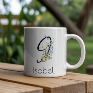 Retirement gift employer monogram watercolor  large coffee mug