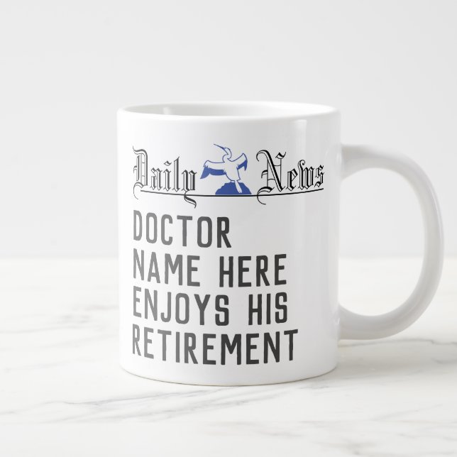 Retirement Gift for a Doctor Large Coffee Mug (Right)
