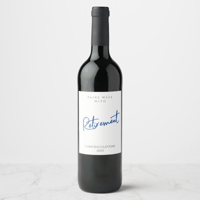 Retirement Gift Funny Custom Template Wine Label (Front)