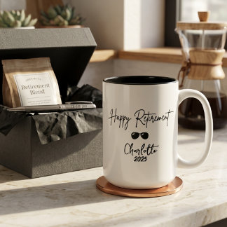 Retirement Gift – “The Adventure Begins” | Elegant Two-Tone Coffee Mug