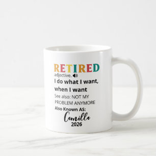 Retirement Gifts For Women, Personalised Retired C Coffee Mug