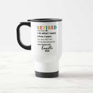 Retirement Gifts For Women, Personalised Retired C Travel Mug