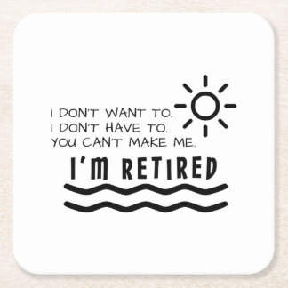 Retirement Gifts Funny For Men Women Dad Mum Square Paper Coaster