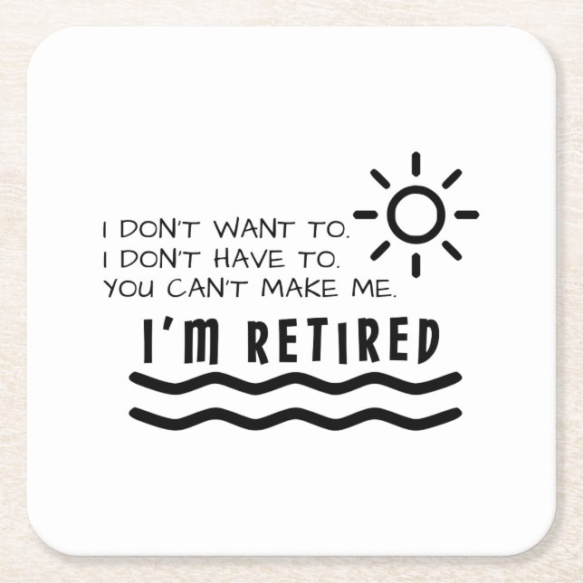 Retirement Gifts Funny For Men Women Dad Mum Square Paper Coaster (Front)