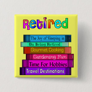 Retirement Gifts Unique Stack of Books Design 15 Cm Square Badge
