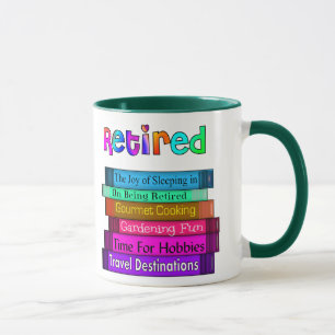 Retirement Gifts Unique Stack of Books Design Mug