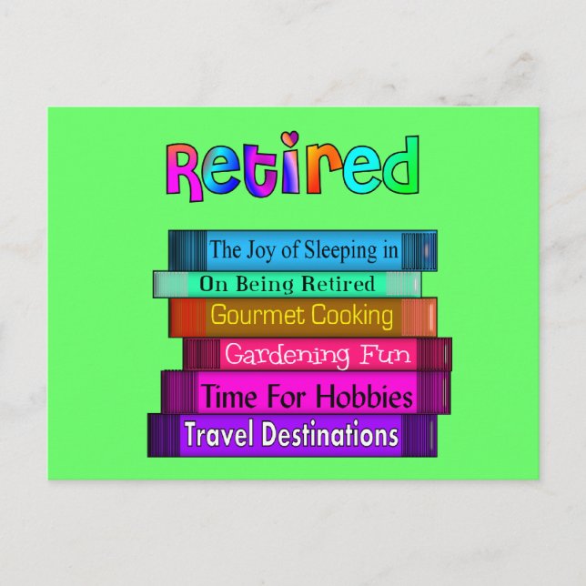 Retirement Gifts Unique Stack of Books Design Postcard (Front)