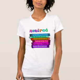 Retirement Gifts Unique Stack of Books Design T-Shirt