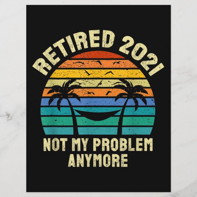 Retirement Gifts Vintage Retired 2021 Flyer (Front)