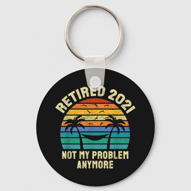 Retirement Gifts Vintage Retired 2021 Key Ring (Front)