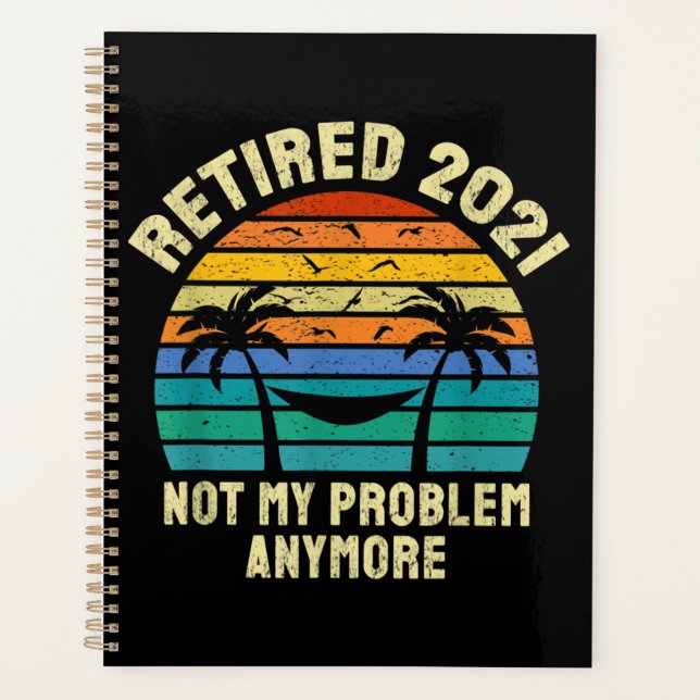 Retirement Gifts Vintage Retired 2021 Planner (Front)