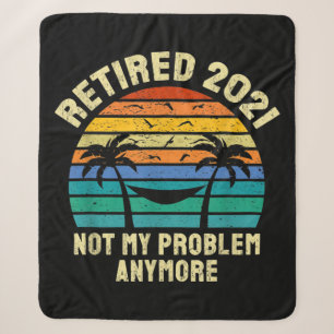 Retirement Gifts Vintage Retired 2021 Sherpa Blanket