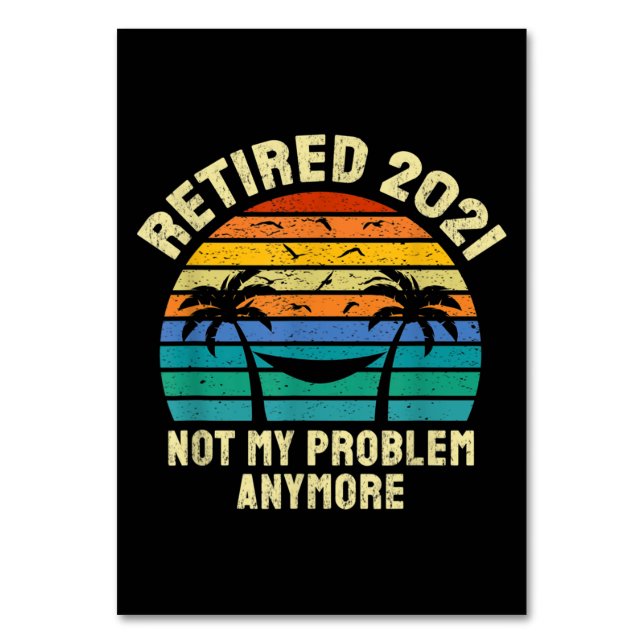 Retirement Gifts Vintage Retired 2021 Table Number (Front)