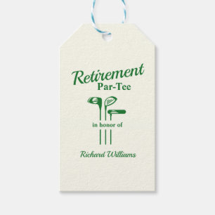 Retirement Golf Clubs Themed Par Tee Gift Tags