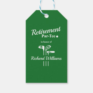 Retirement Golf Clubs Themed Par Tee Gift Tags