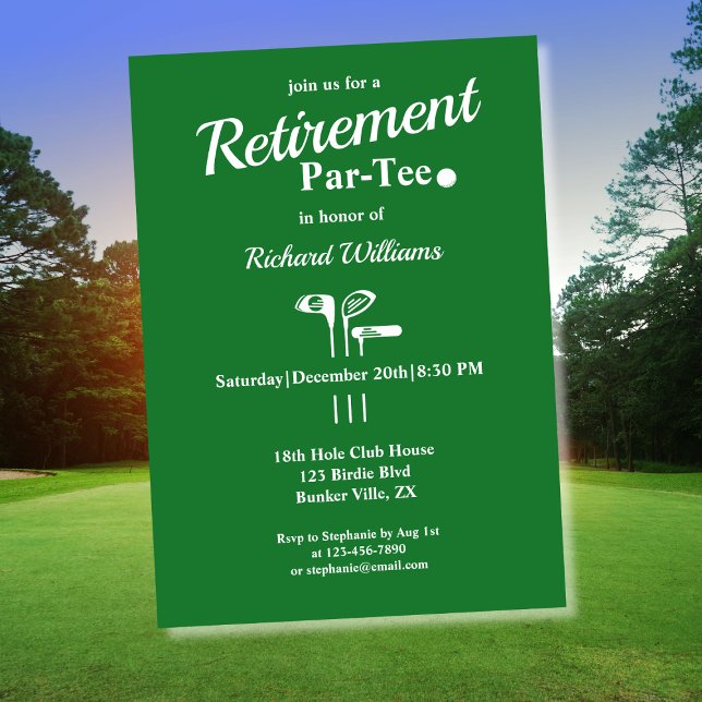 Retirement Golf Clubs Themed Par Tee Invitation (Creator Uploaded)