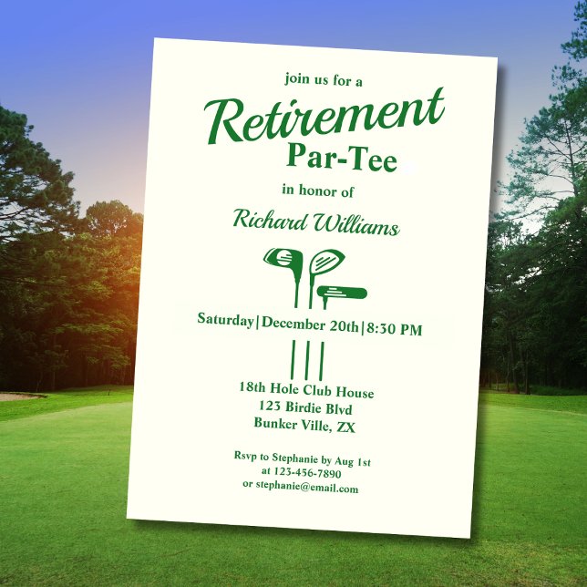 Retirement Golf Clubs Themed Par Tee Invitation (Creator Uploaded)