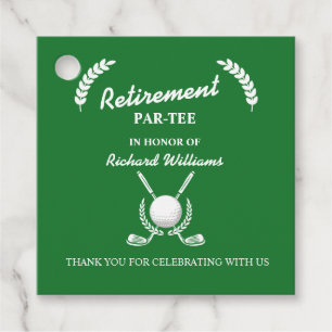 Retirement Golf Clubs Wreath Themed Party Favour Tags