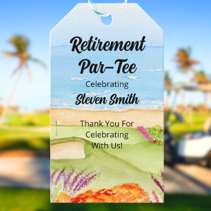 Retirement Golf Course by the Beach  Gift Tags