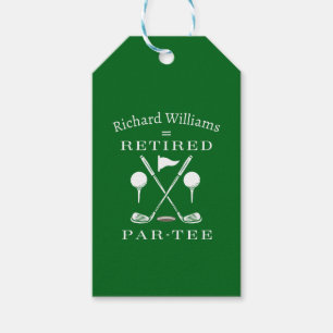 Retirement Golf Modern Emblem Golf Clubs Retired Gift Tags