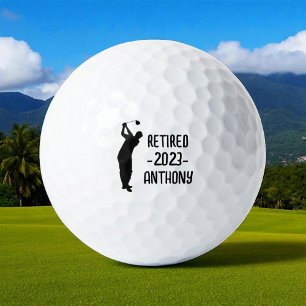 Retirement Golfer Birthday retired happy retiree Golf Balls