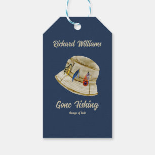 Retirement Gone Fishing Retired Fisherman Hat Gift Tags