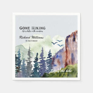 Retirement Gone Hiking Life is Better Mountains Napkin