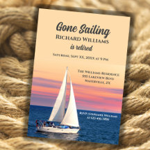 Retirement Gone Sailing Sailboat Sunset Ocean