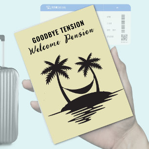Retirement Goodbye Tension Palm Tree Hammock Invitation