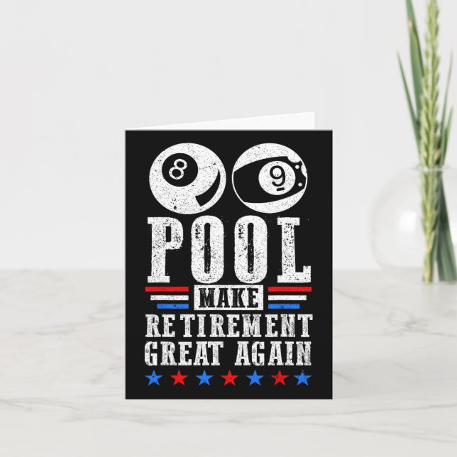 Retirement Great Retired Pool Player Billiards 8 L Card (Front)