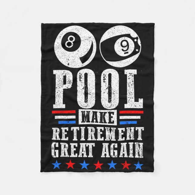 Retirement Great Retired Pool Player Billiards 8 L Fleece Blanket (Front)