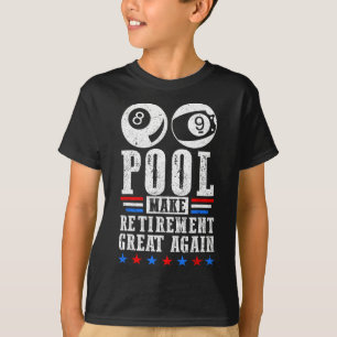 Retirement Great Retired Pool Player Billiards 8 L T-Shirt
