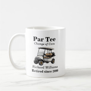Retirement Grey Golf Cart Par Tee Themed Coffee Mug